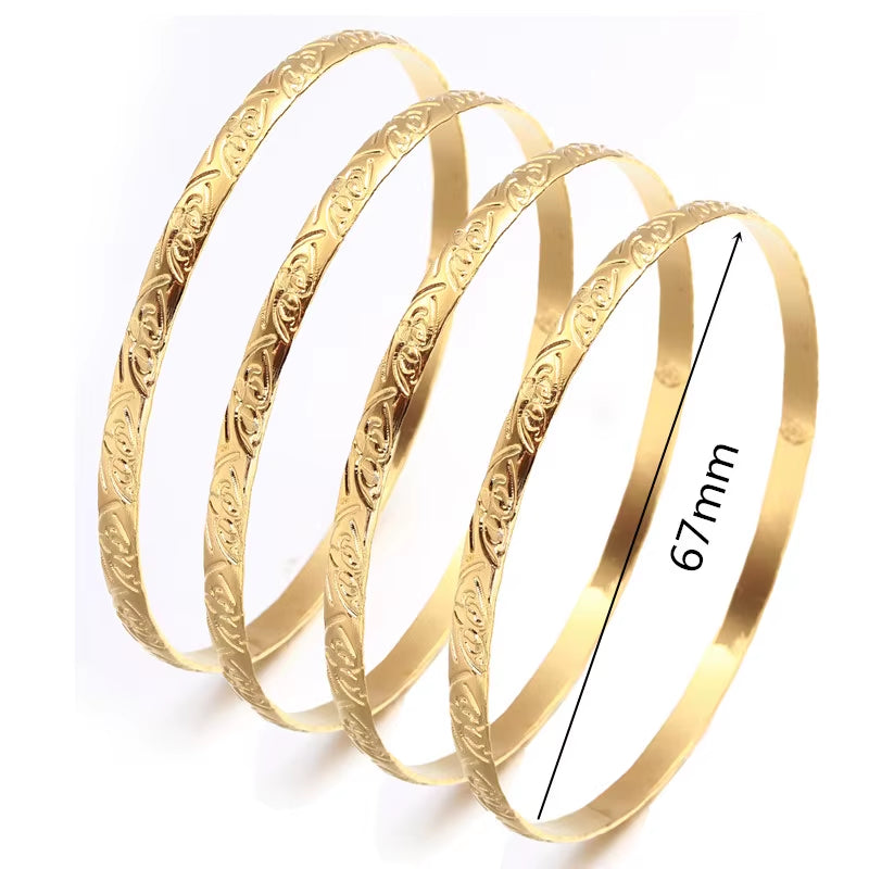 Dubai Bangles for Women Indian African Bracelets Charm Wedding Ethiopian Arabic Hand Jewelry