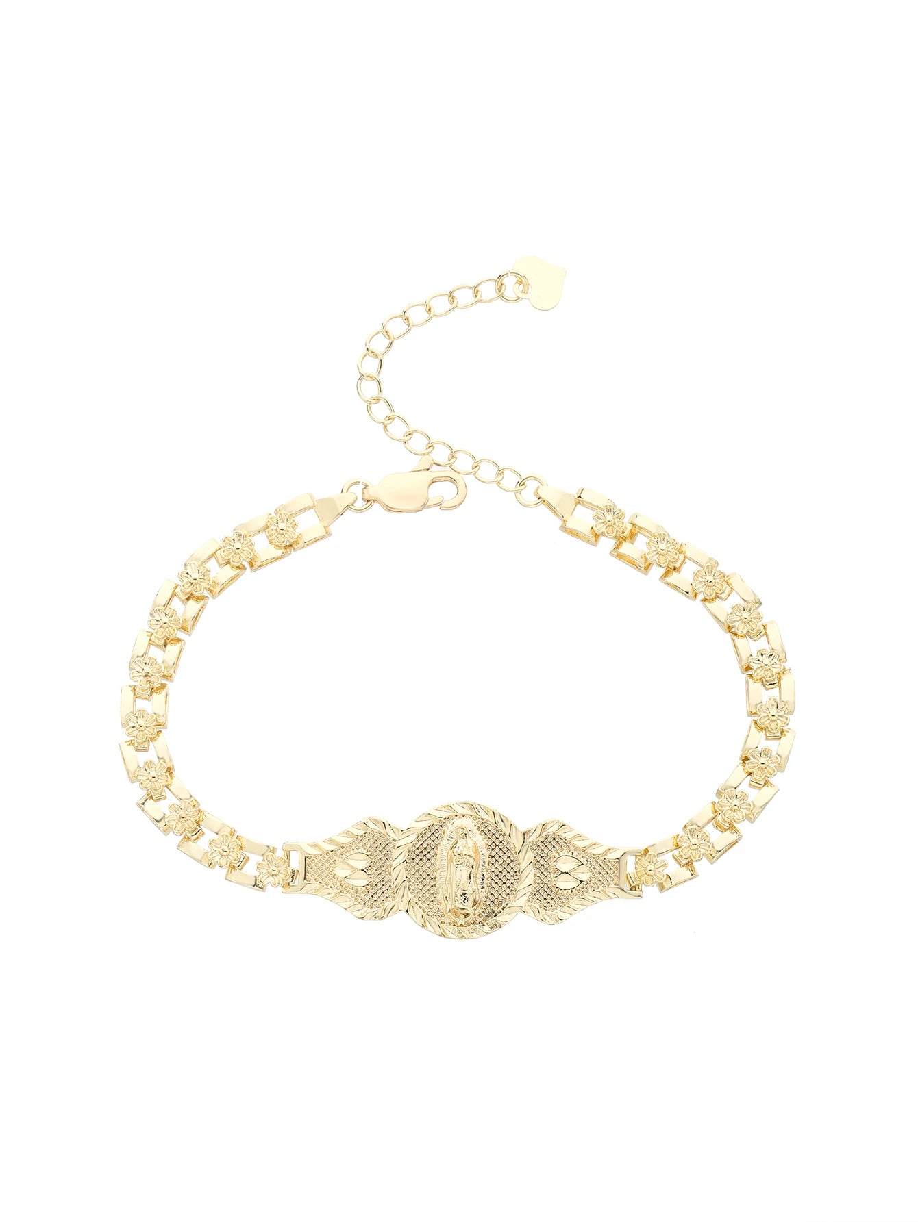 Religious Jewelry Virgin Mary Lucky Woman Gold Bracelet Suitable for Parties and Weddings